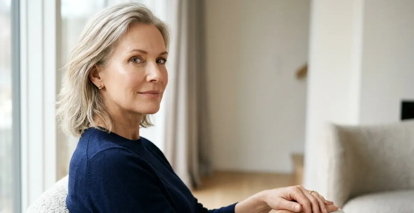 Volto femminile maturo con pelle luminosa e naturale, sguardo sereno che riflette i risultati duraturi della chirurgia estetica