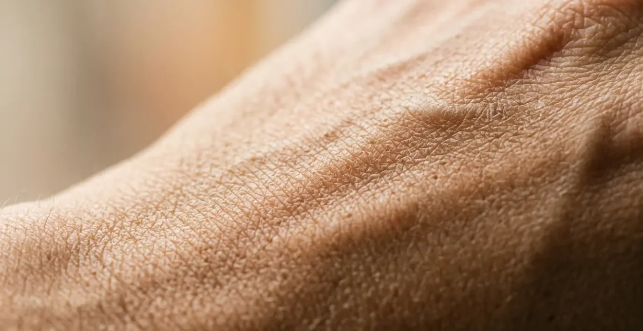 Primo piano macro della texture cutanea che mostra il rinnovamento cellulare