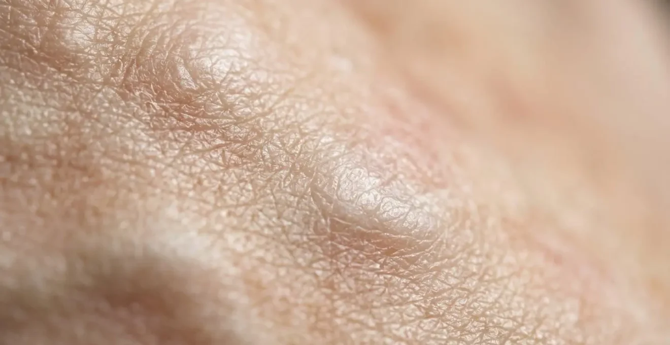 Immagine macro ravvicinata di lesione cutanea sospetta su pelle