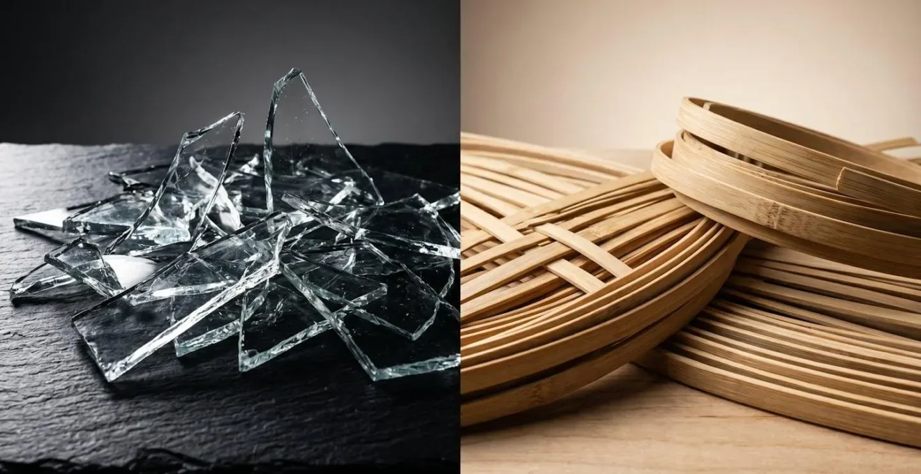 Composizione simbolica che mostra la differenza tra unghie rigide e flessibili