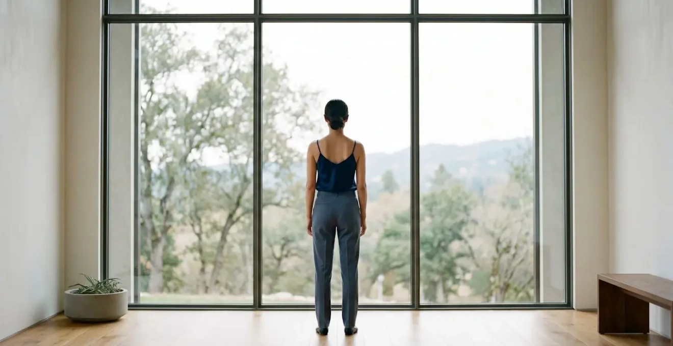 Vista posteriore di donna che mostra l'equilibrio posturale dopo simmetrizzazione
